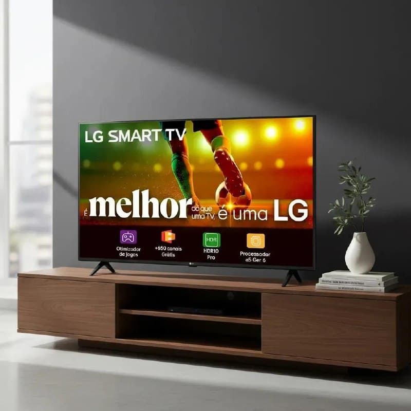 Smart TV LG 43" Full HD, Processador A5 Ger6, AI, Alexa e webOS 23 - 43LR6700PSA